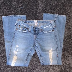 True Religion Joey twisted knee distressed jeans